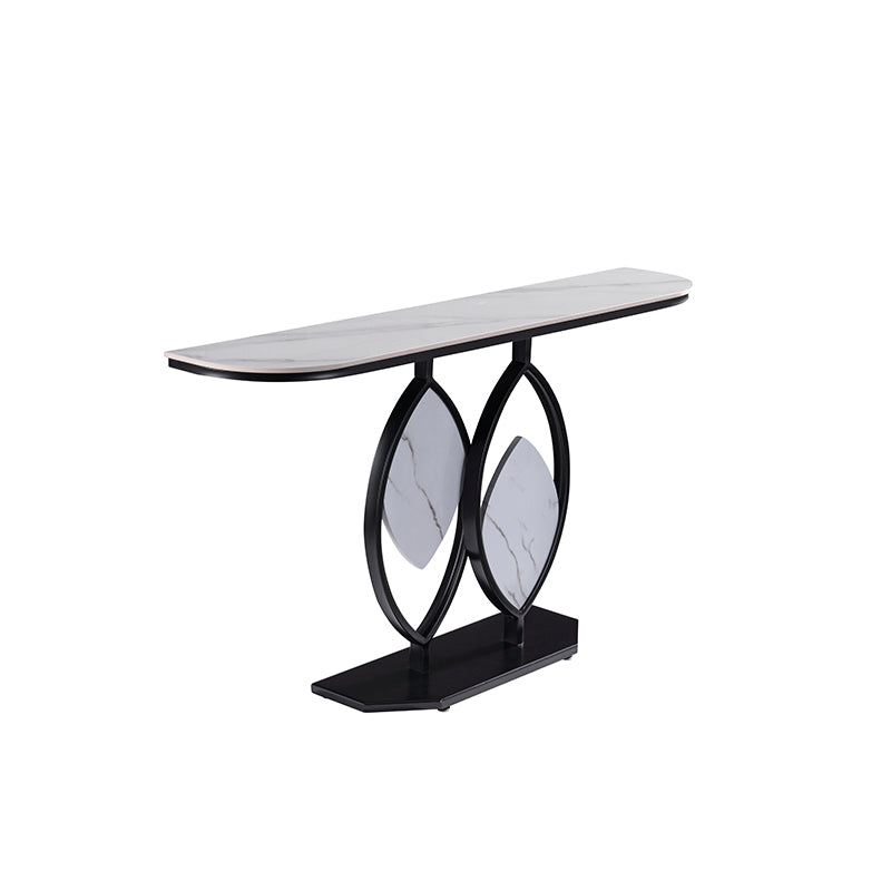 Creative Geometric Design Ceramic Top Entryway Table/Steel Legs