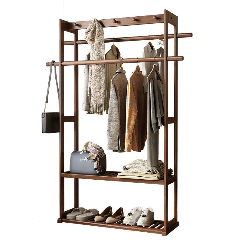 Solidwood Coat Rack With Shelf In Walnut Colour/Entrance Hanger