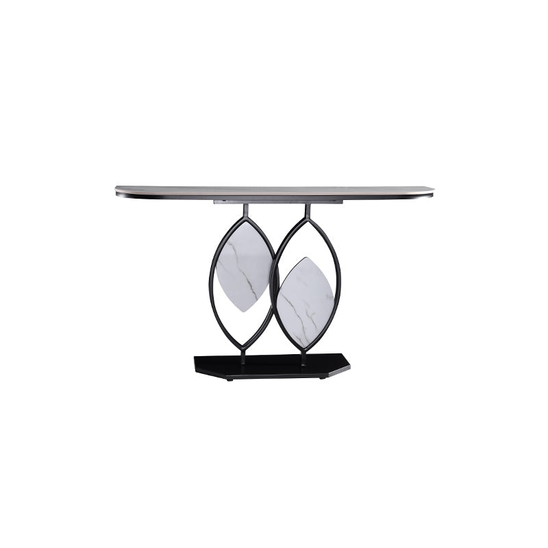 Creative Geometric Design Ceramic Top Entryway Table/Steel Legs