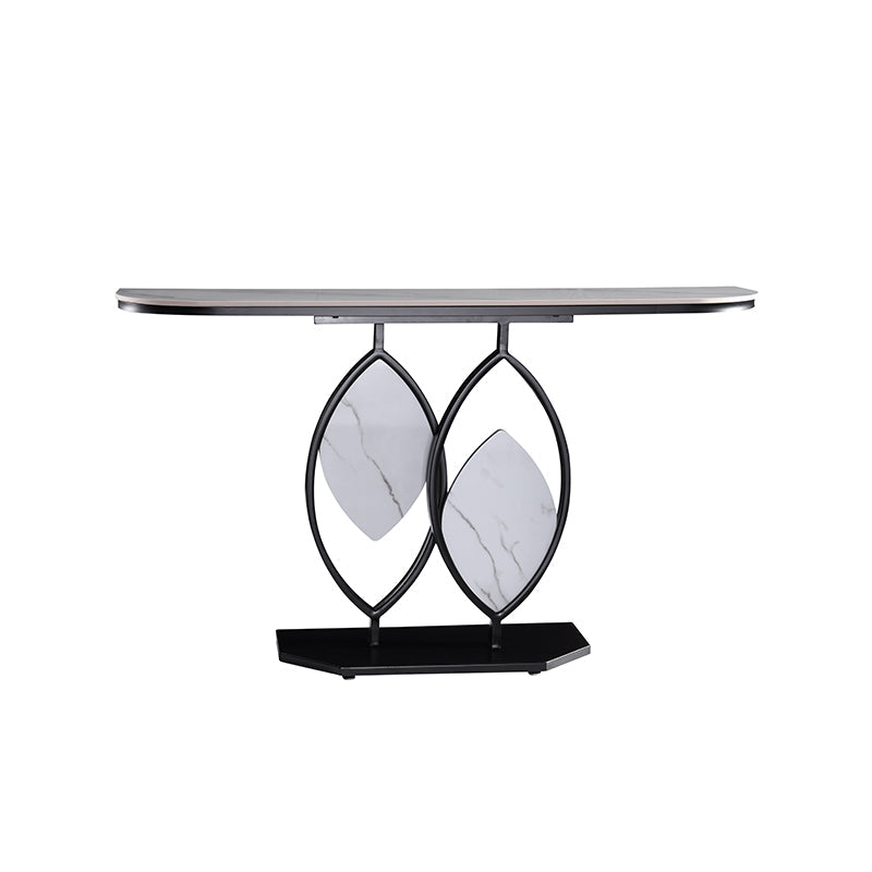 Creative Geometric Design Ceramic Top Entryway Table/Steel Legs