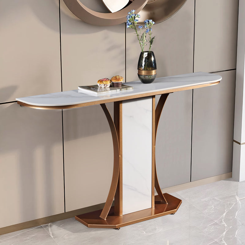 Ceramic Top Console Table/Creative Entryway Table/Steel Legs