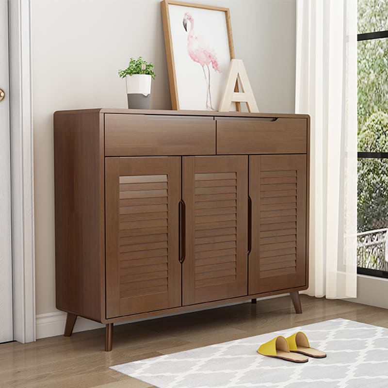 Walnut Solid Wood Shoe cabinet/Shoe Storage/Rubberwood & MDF