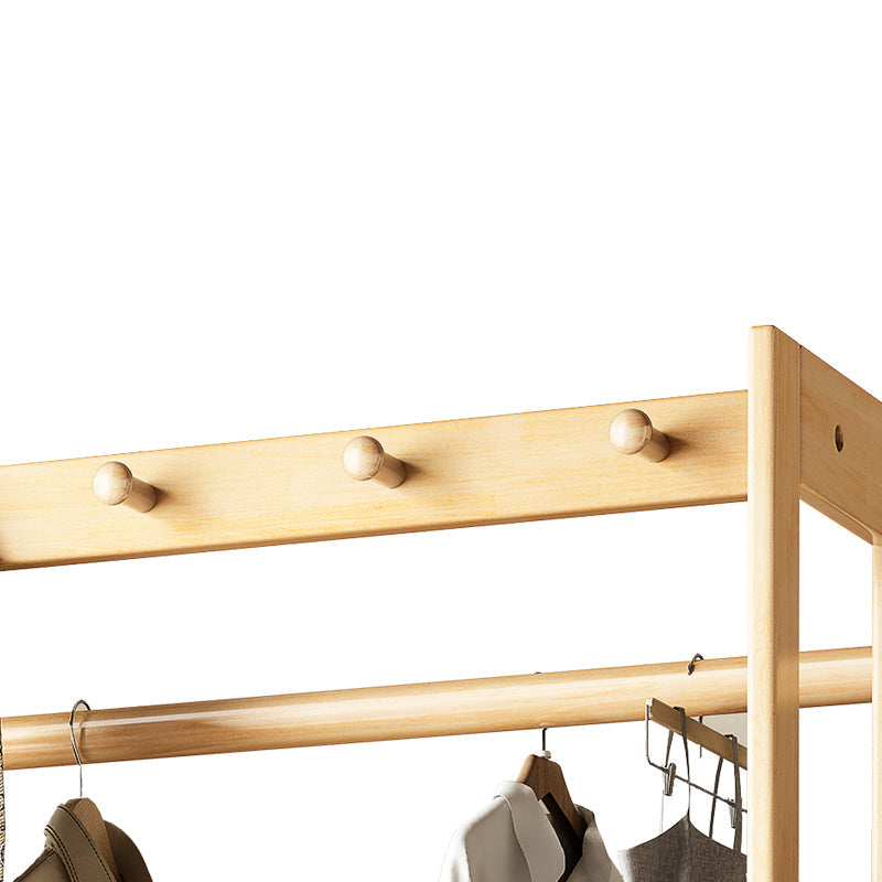 Oak Coloured Hanger with Drawers/Hook Coat Rack