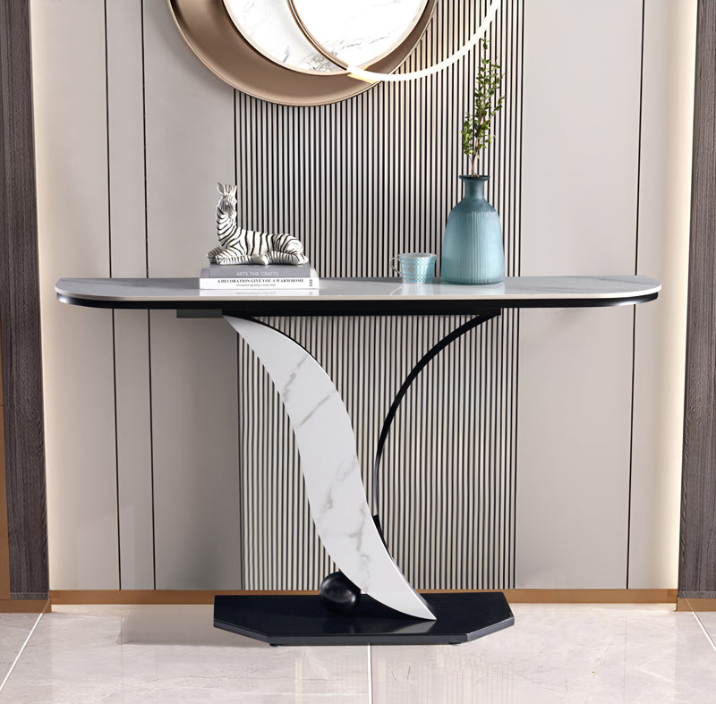 Ceramic Top Console Table/Creative Entryway Table/Steel Legs