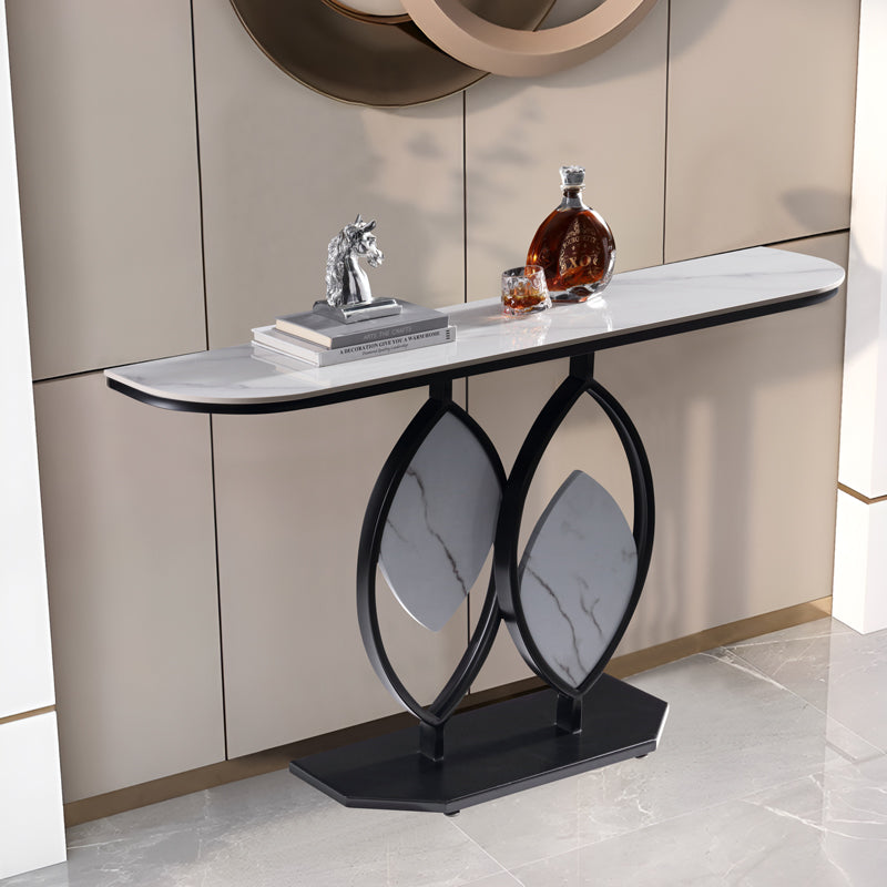 Creative Geometric Design Ceramic Top Entryway Table/Steel Legs