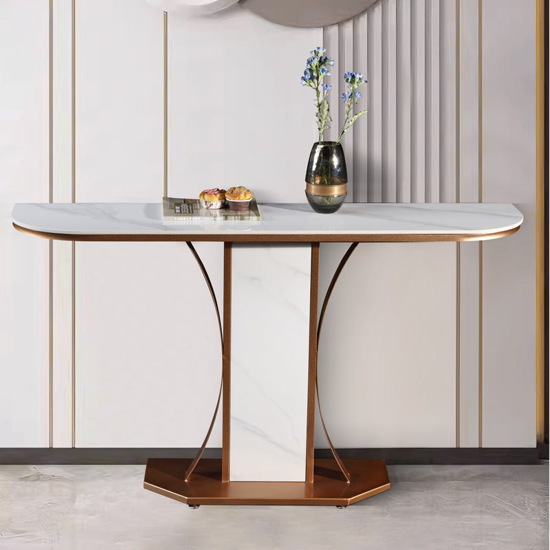 Ceramic Top Console Table/Creative Entryway Table/Steel Legs