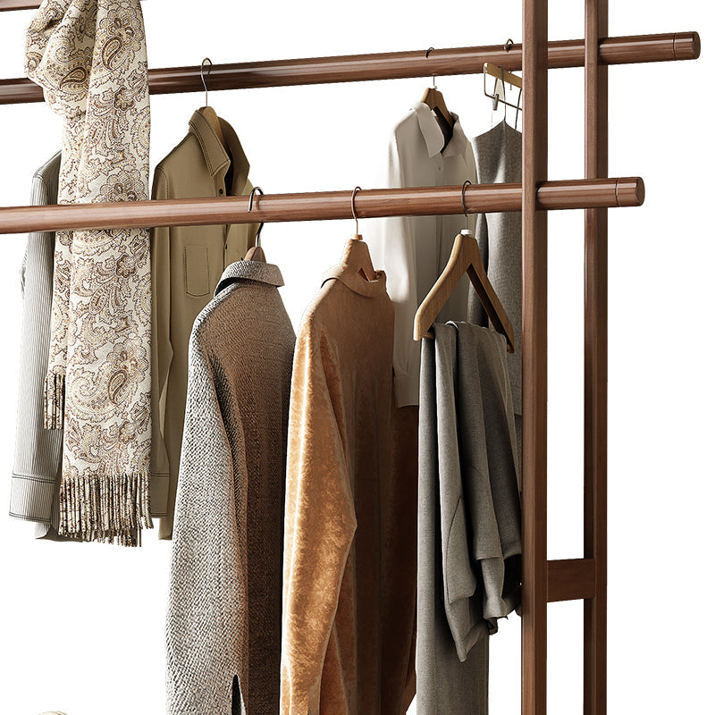 Solidwood Coat Rack With Shelf In Walnut Colour/Entrance Hanger