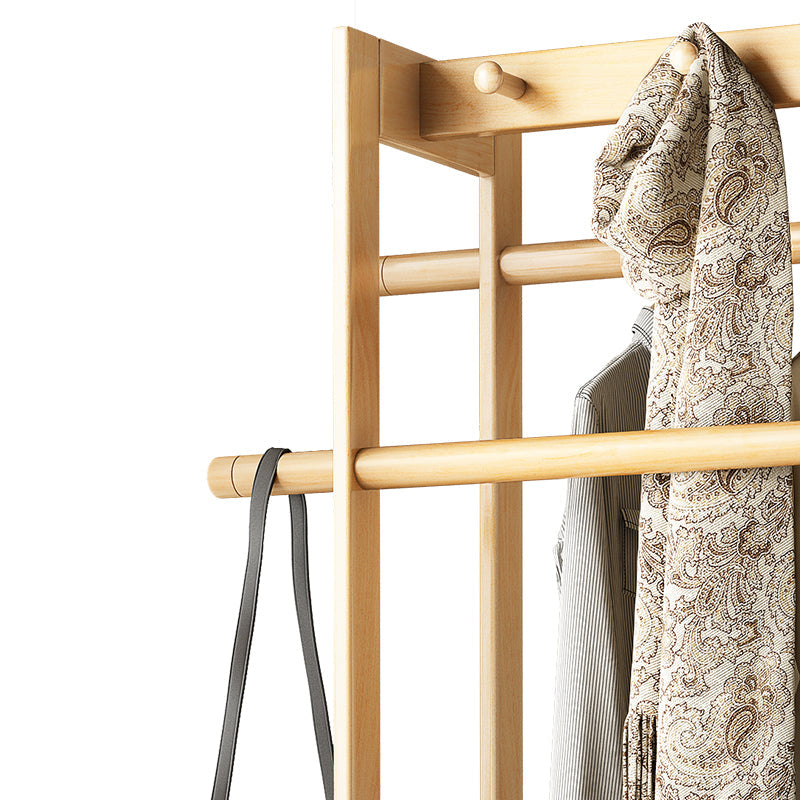 Oak Coloured Hanger with Drawers/Hook Coat Rack