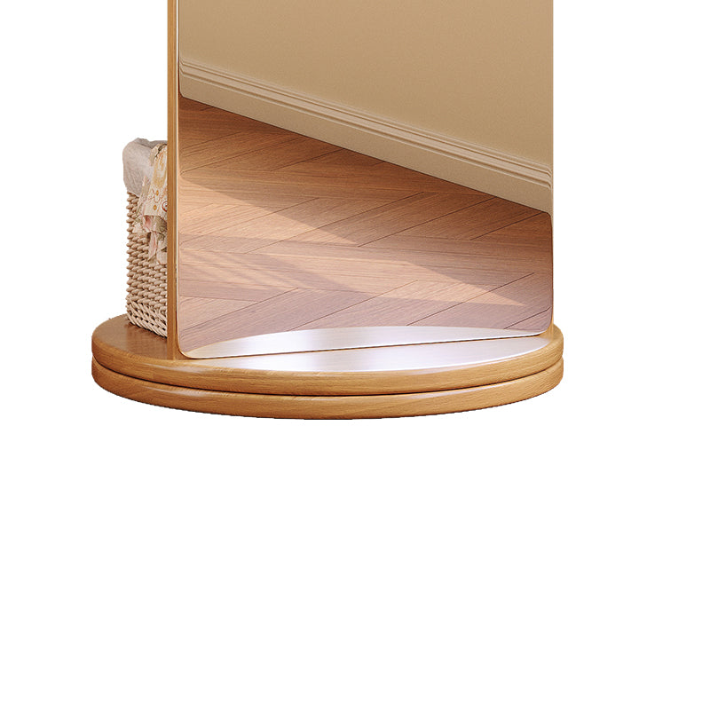 Full Length Floor Mirror with Hangers and Shelf/Body Mirrors/Large Mirror/Natural