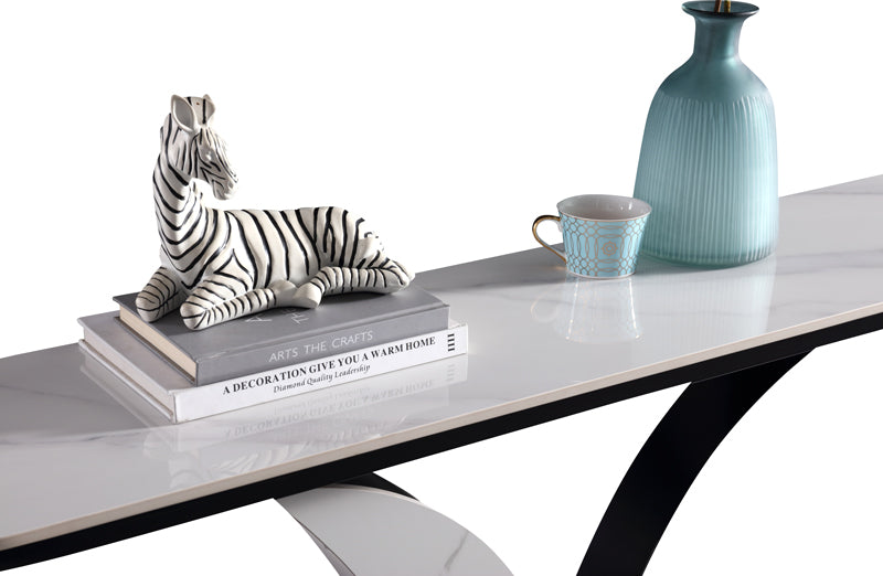 Ceramic Top Console Table/Creative Entryway Table/Steel Legs