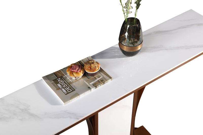 Ceramic Top Console Table/Creative Entryway Table/Steel Legs