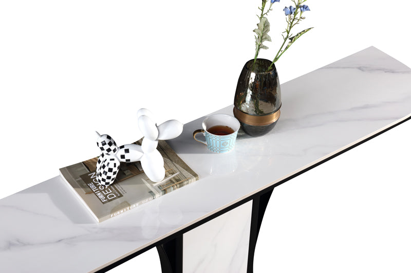 Ceramic Top Console Table/Creative Entryway Table/Steel Legs