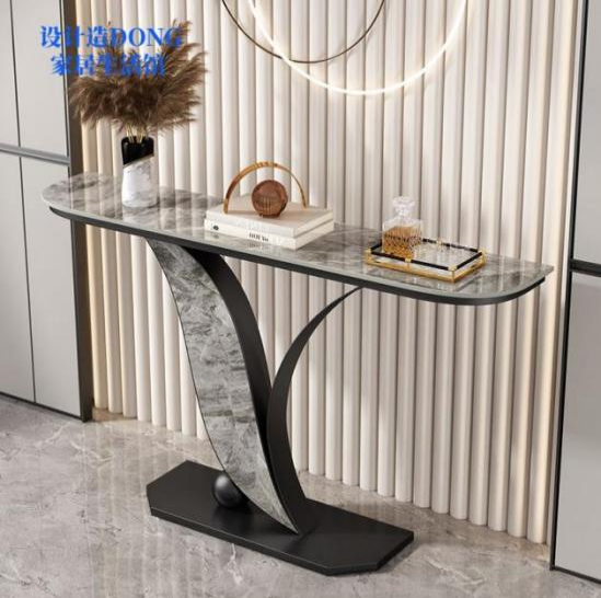 Ceramic Top Console Table/Creative Entryway Table/Steel Legs