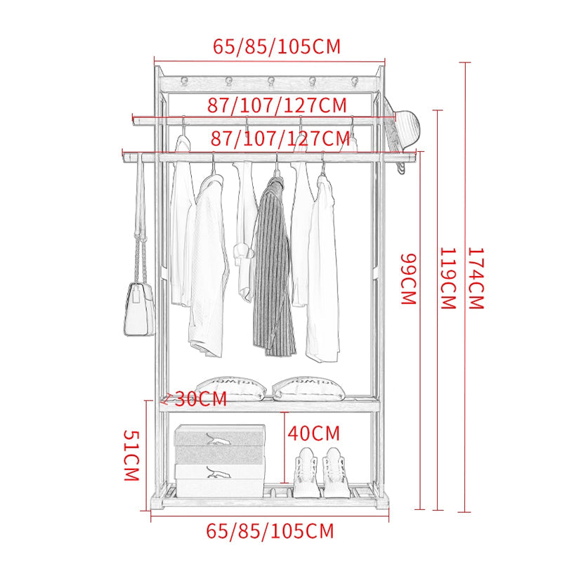 Dresser Wardrobe With Shelf and Hanger/Storage Cabinet/Solid Timber