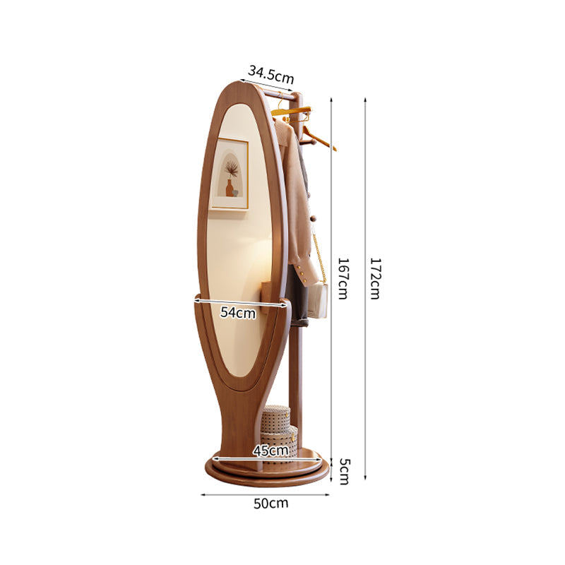 Full Length Floor Mirror with Hanger/Body Mirror/Large Mirror/Walnut